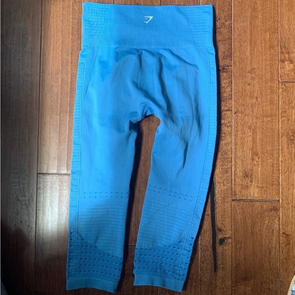 Gymshark Blue Energy Seamless Cropped Legging High Rise Contour Size S - Picture 3 of 7